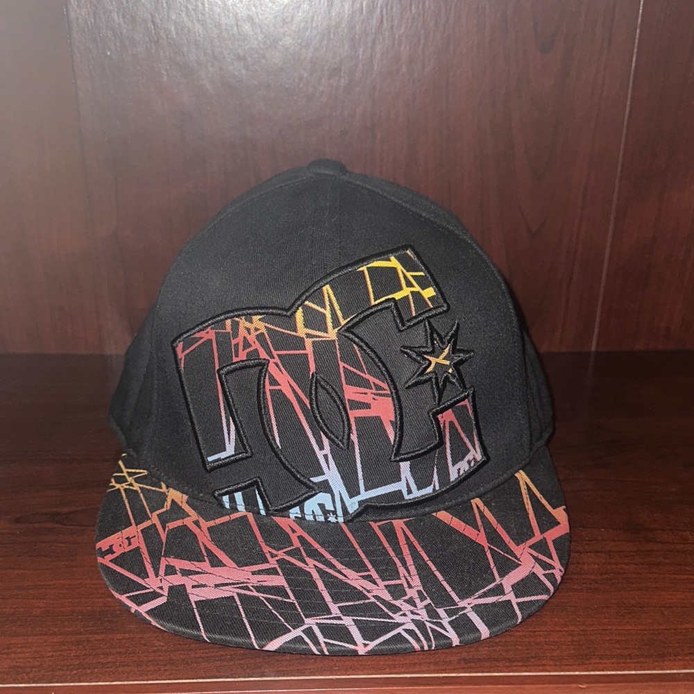 DC Black Cap with Colorful Graphic Brim